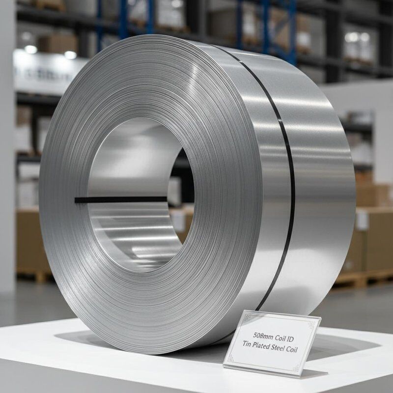 Bobina de aço estanhado de 508 mm com excelente revestimento de estanho para maior durabilidade e proteção contra corrosão