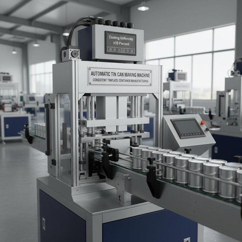 Uniformidade de revestimento ± 10% Máquina automática de fabricação de latas de estanho concebida para a fabricação de recipientes de placas de estanho consistentes