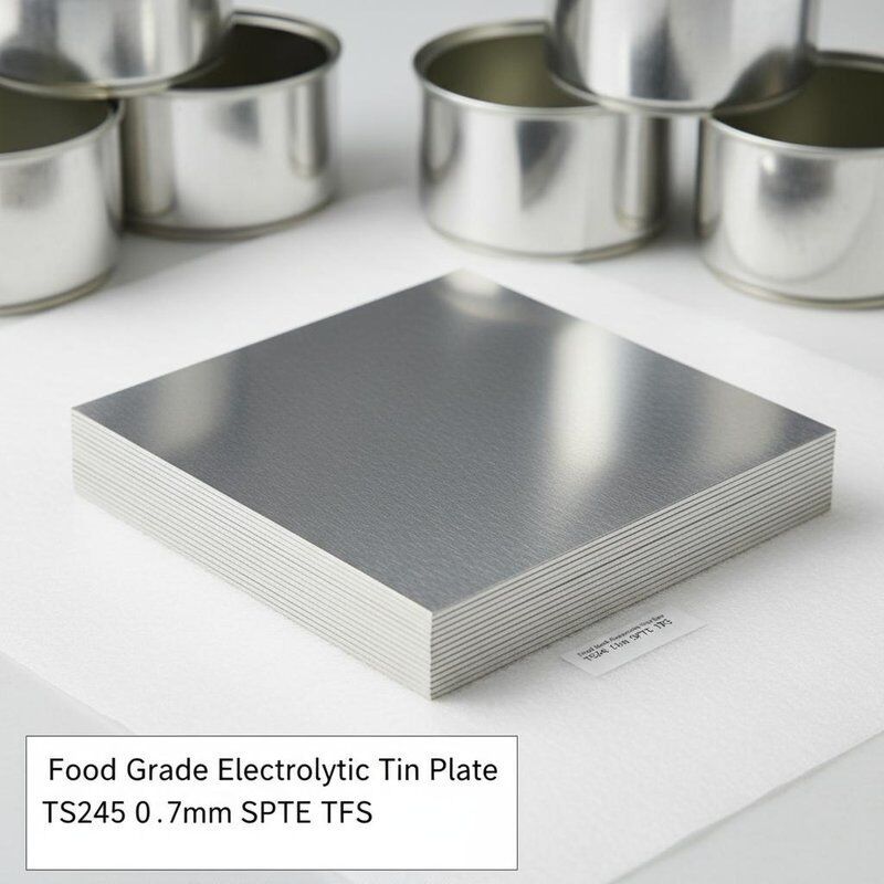 Placa de estanho eletrolítico de qualidade alimentar com superfície brilhante TS245 0,17 mm SPTE TFS para latas de alimentos